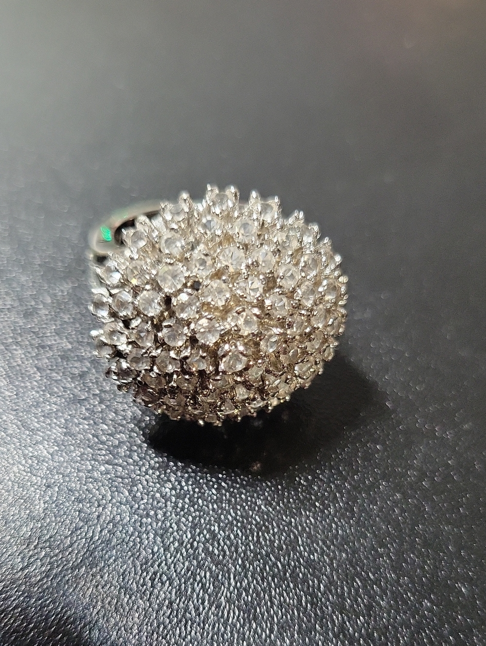 Silver Crystal Pave Cocktail Ring - Women Jewelry
